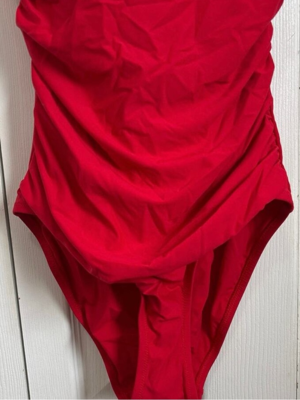 Athleta Red Flattering Square Neck One Piece Swimsuit Size medium - Picture 3 of 5